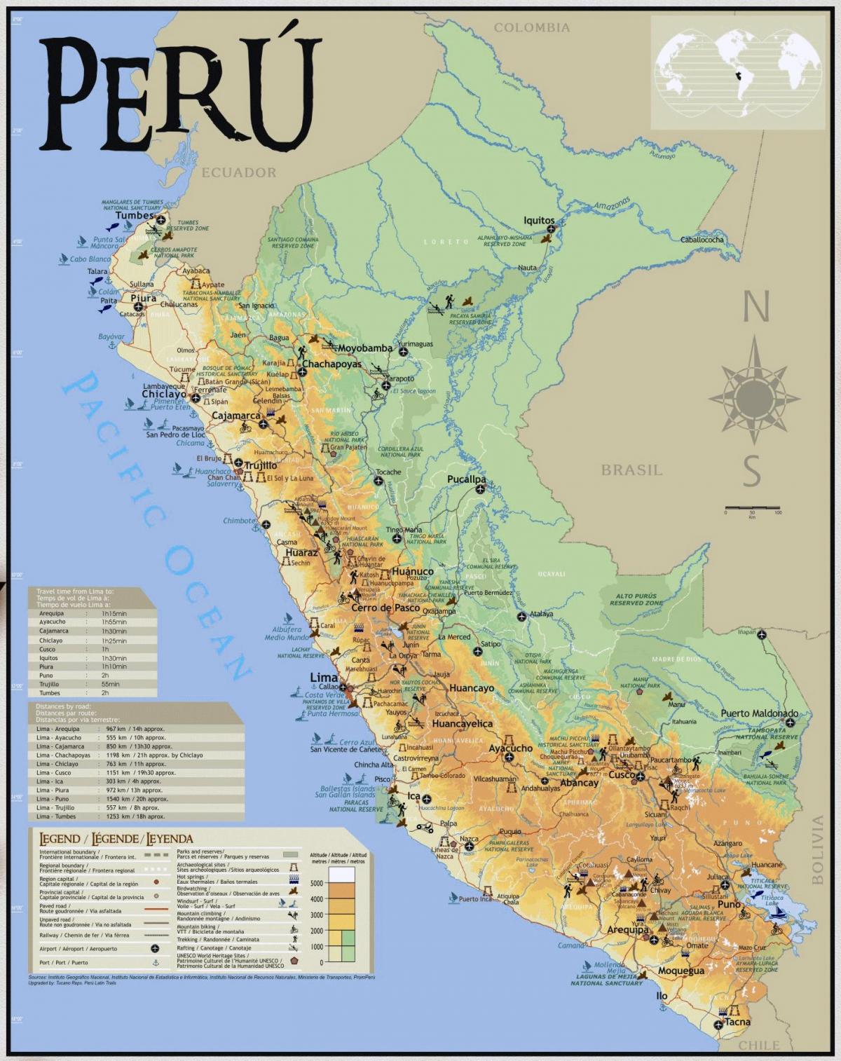 carte du Pérou voyage