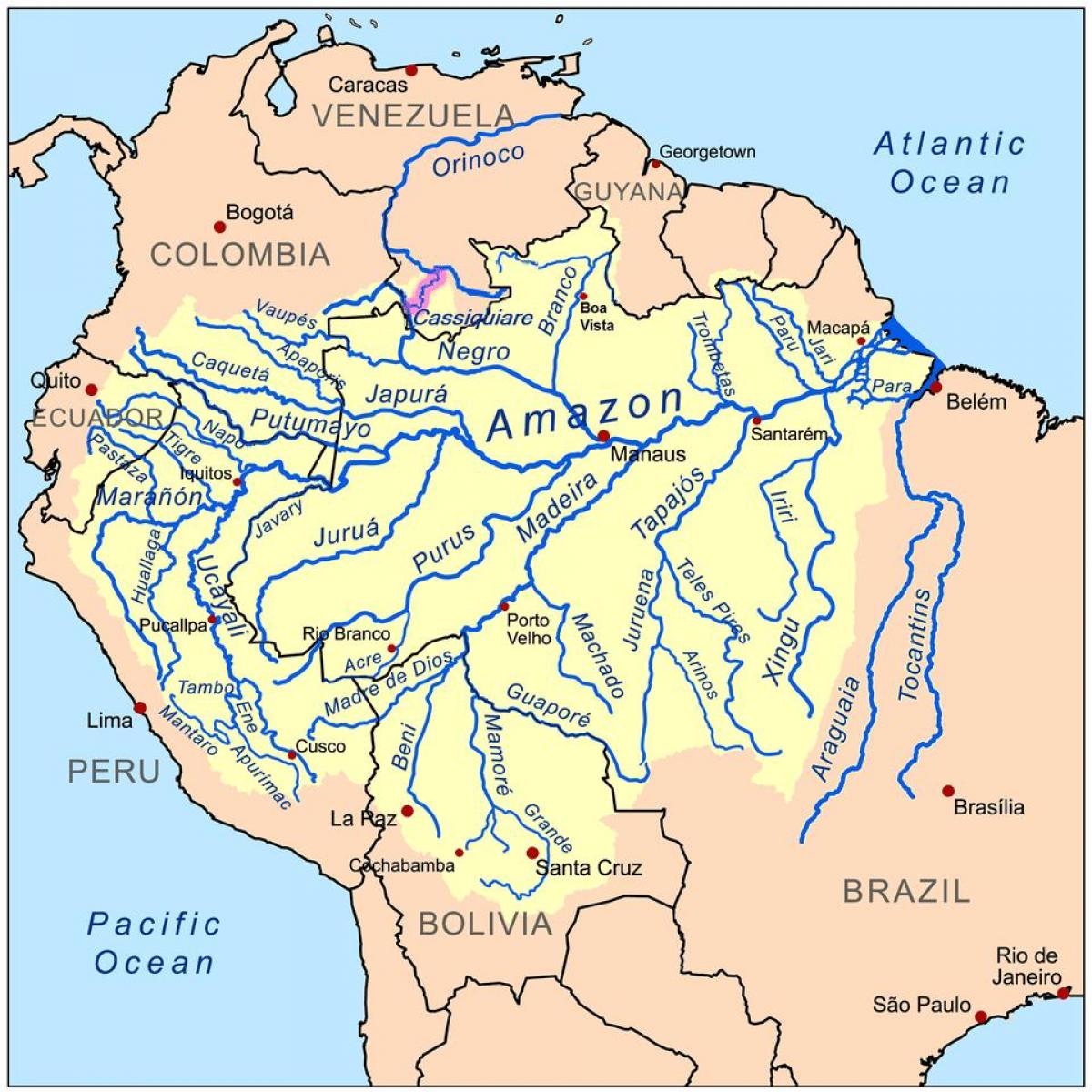 les rivières au Pérou à la carte