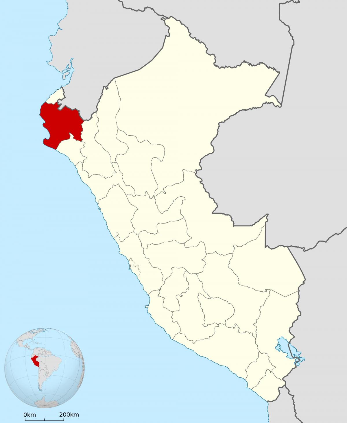 la carte de piura, Pérou