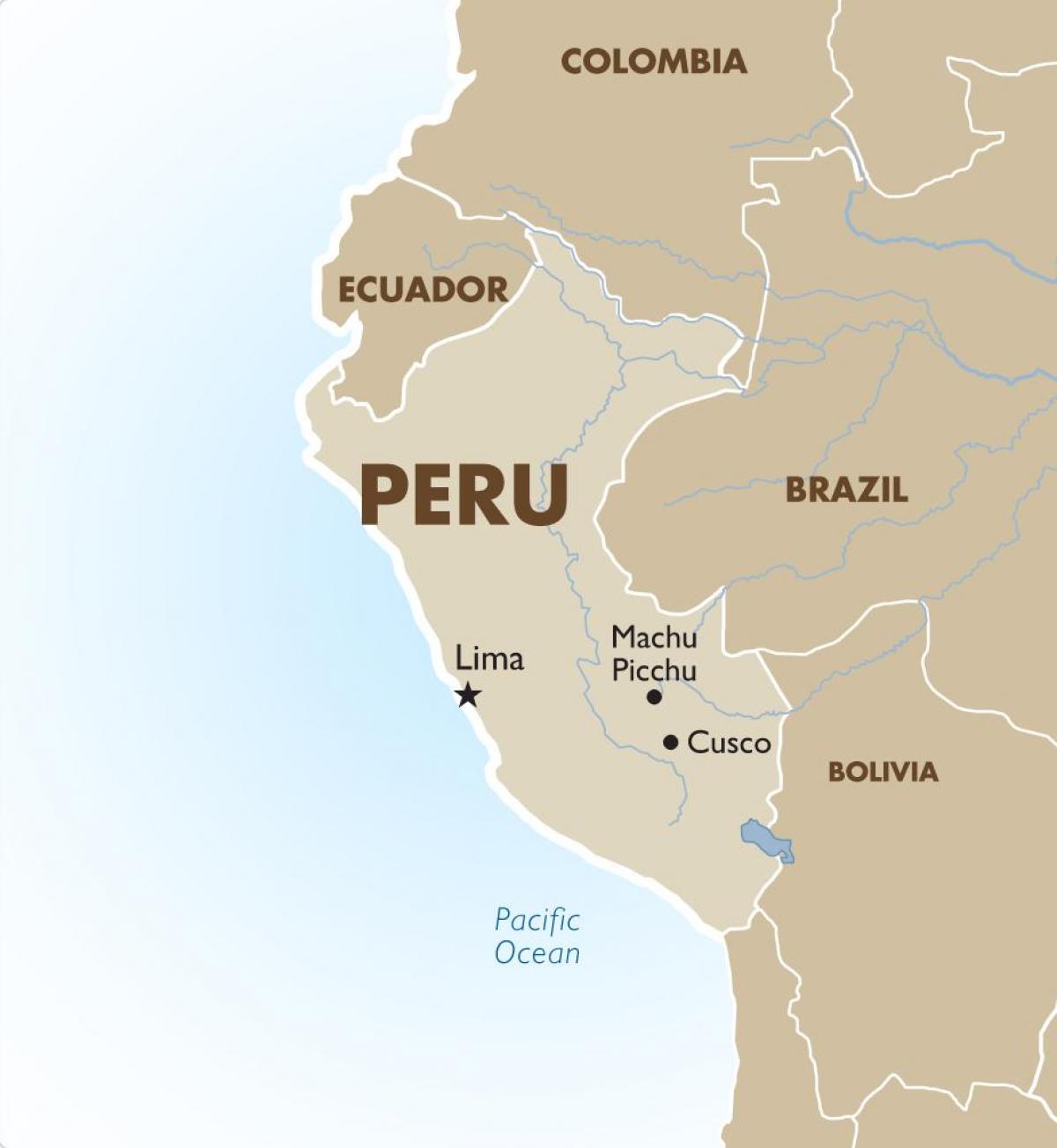 carte du Pérou et dans les pays environnants