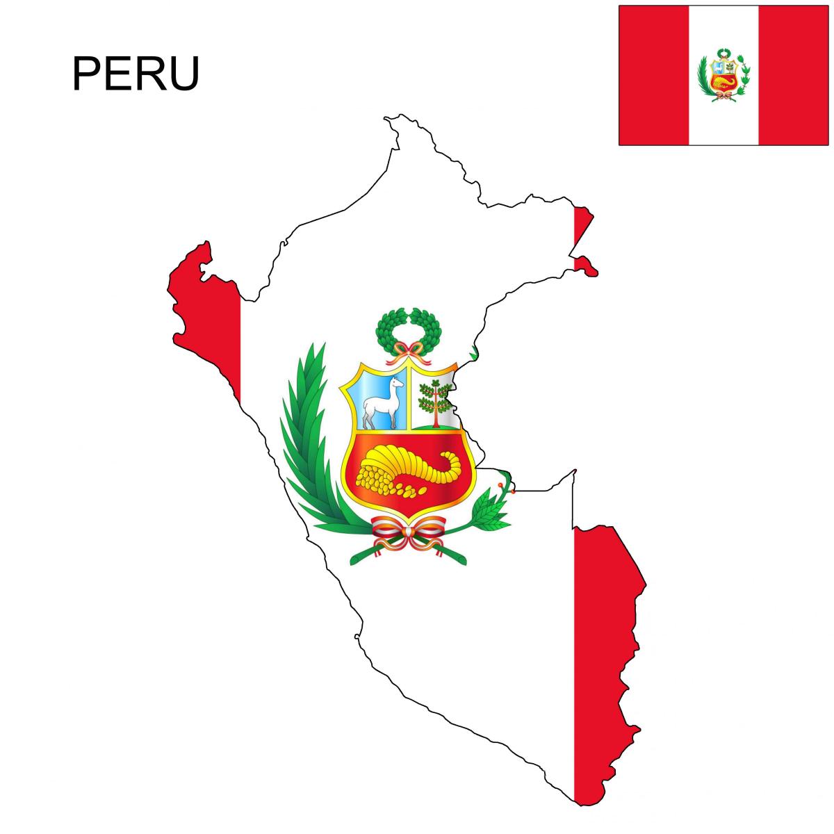 carte du Pérou drapeau