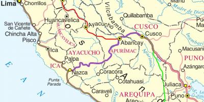 Carte de la ville de cusco au Pérou