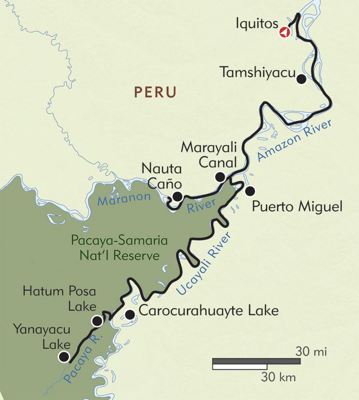 amazon Pérou carte