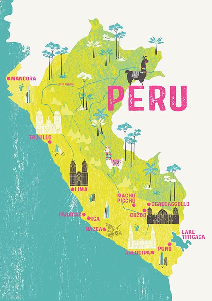 carte du Pérou pour les enfants