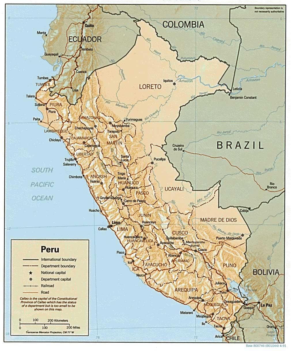 carte du Pérou surf