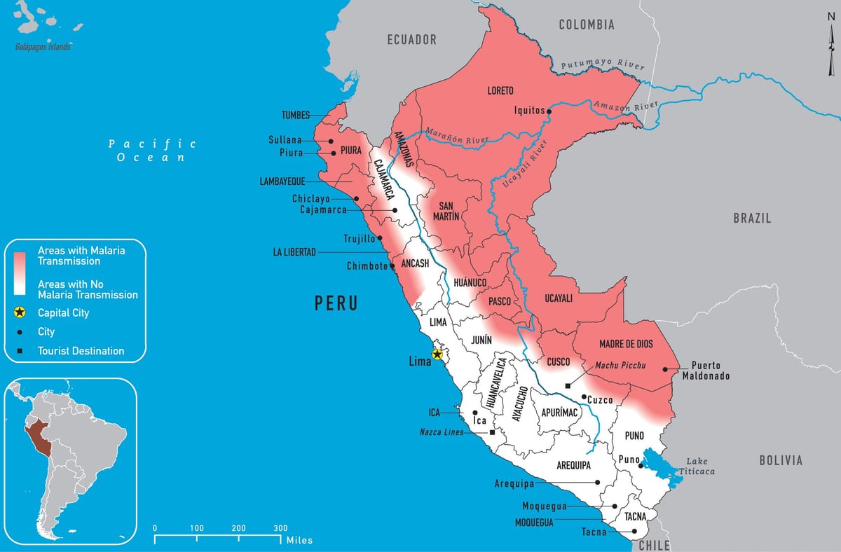 carte du paludisme au Pérou