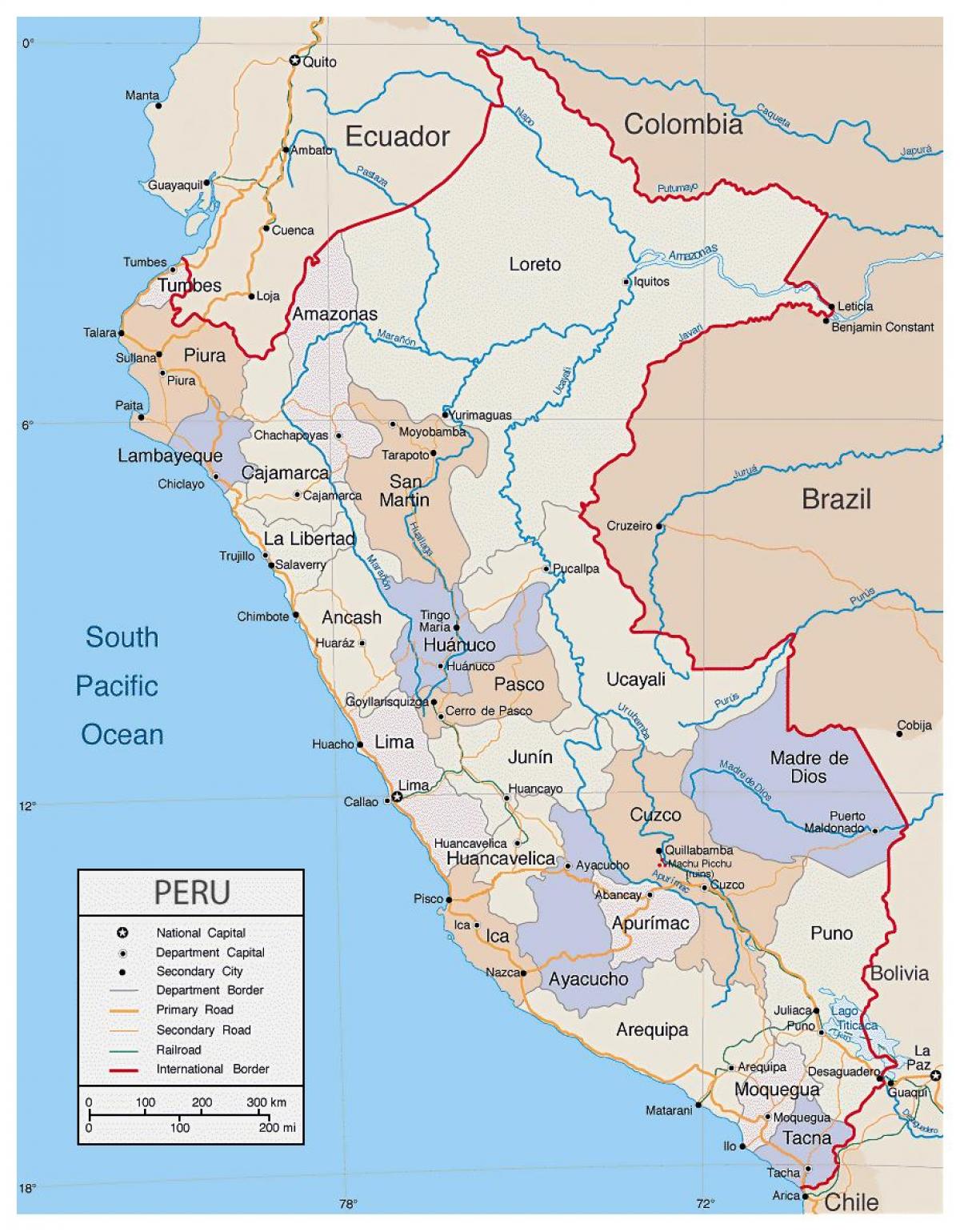 carte de la carte détaillée du Pérou
