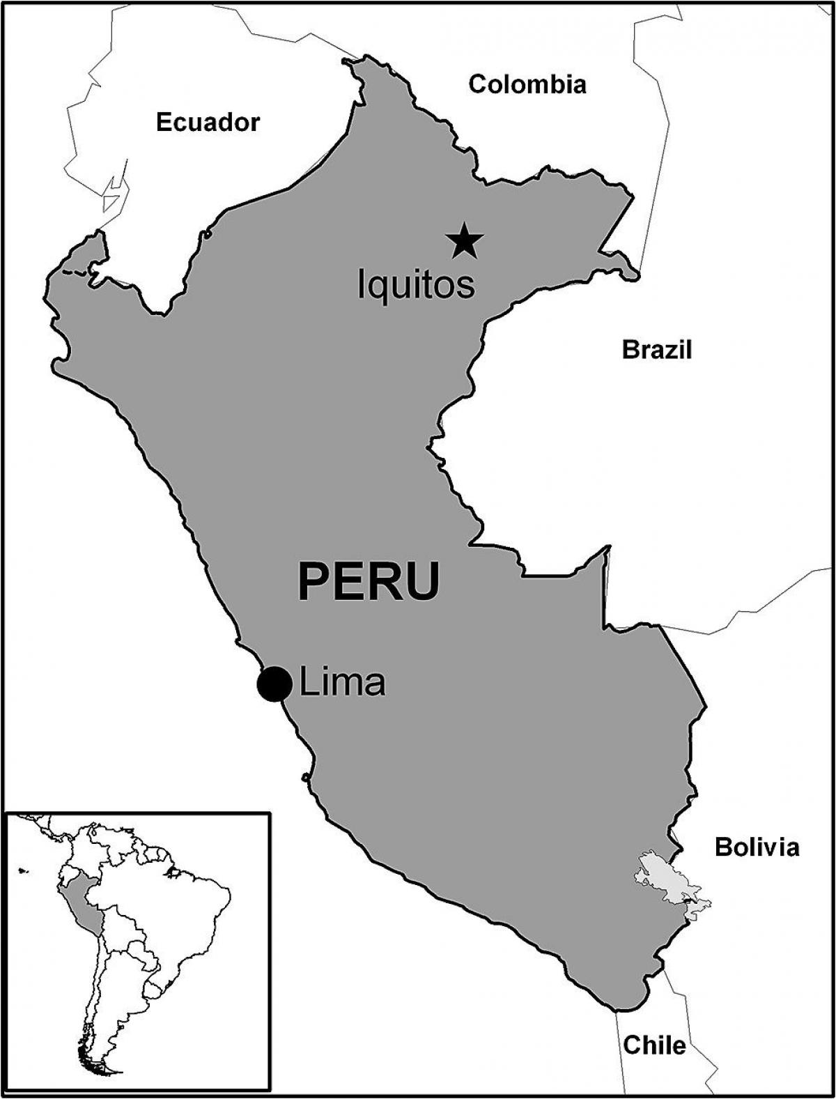 carte d'iquitos au Pérou