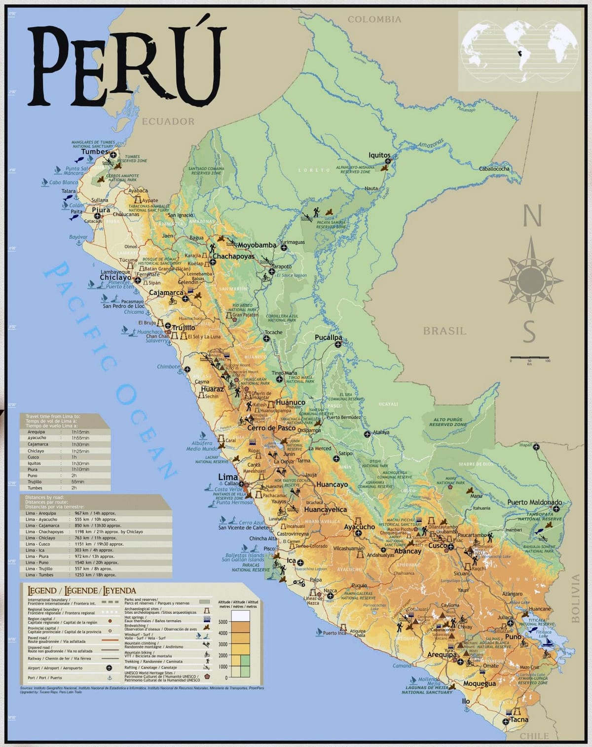 carte du Pérou voyage