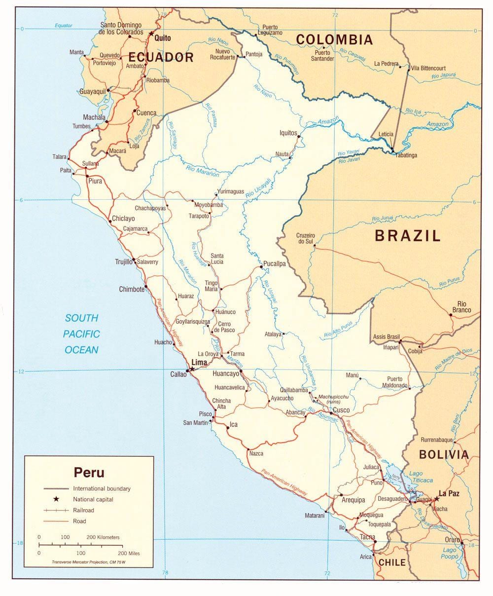 carte du Pérou états
