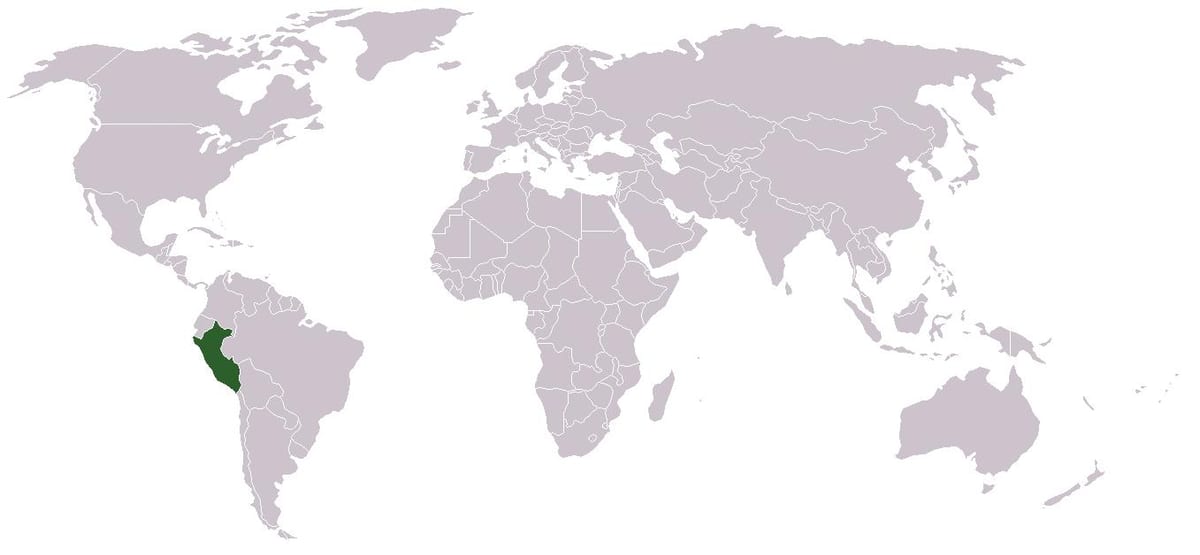 carte du Pérou mondiale