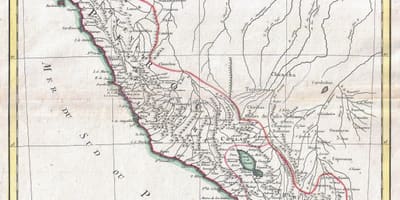 Carte de la vieille carte du Pérou