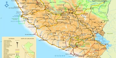 Carte du sud du Pérou